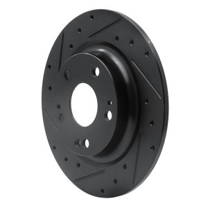 Honda Civic Brake Rotor (1) - Rear Left - R1 Concepts - Drilled & Slotted - Black - `17-`20